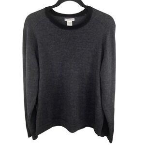 Gap Italian Merino Wool Sweater Mens XL Charcoal Gray Crew Neck Minimalist Indie